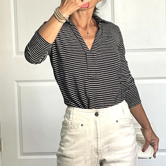 Massimo Dutti 100% Linen Polo Style Long Sleeves - Picture 3 of 9